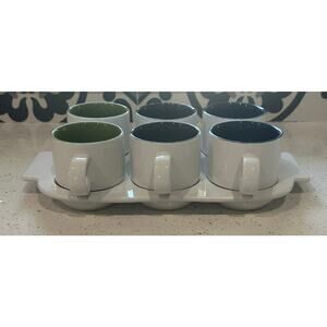 Create & Barrel Tea Cup Set Of 6 Color Multicolored
